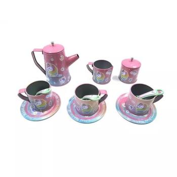 Teázó készlet fémből, unikornis mintával kép