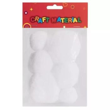 Textil hógolyó szett, 6 db - Fehér kép