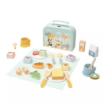 Tooky Toy: Játék piknikkosár készlet, fa kép