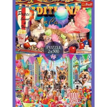 Trefl: Négylábú barátok 2 az 1-ben puzzle - 500 darabos kép