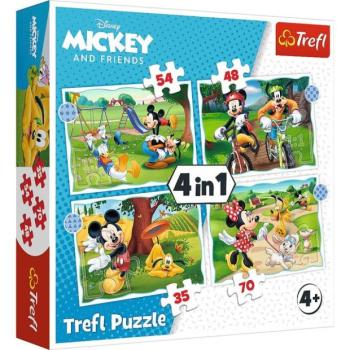 Trefl: Szép nap Mickey számára 4 az 1-ben puzzle - 35, 48, 54, 70 darabos kép
