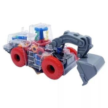 Világító és zenélő munkagép, átlátszó - 20 cm kép