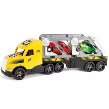 Wader: Magic Truck Action retro autószállító kamion kisautókkal - 79 cm kép