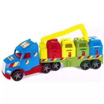 Wader: Magic Truck Basic szelektív kukásautó - 79 cm kép