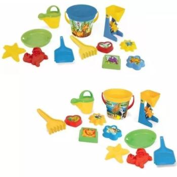 Wader: Vödrös homokozó szett formákkal, 12 részes - többféle kép