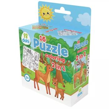 16 Darabos Színezős Puzzle 2 az 1-ben - Szarvas