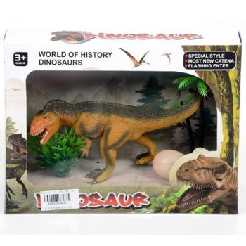 Allosaurus figura tojással és növényekkel kép