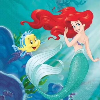 Ariel a kis hableány papírszalvéta szett – 2 rétegű, 33x33 cm, 20db kép
