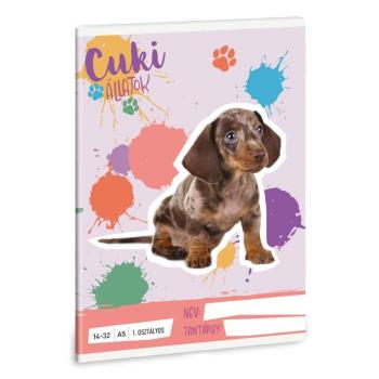 Ars Una: Cuki Állatok - Harlekin tacskó A/5 1.osztályos vonalas füzet 14-32 kép