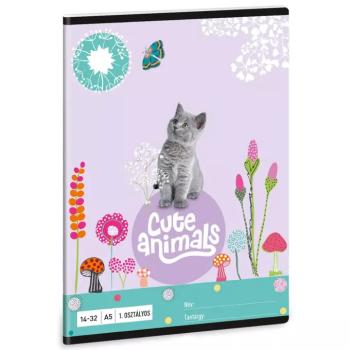 Ars Una: Cute Animals - Kitten cicás 1.osztályos vonalas füzet A/5 kép