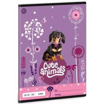 Ars Una: Cute Animals - Puppy tacskós sima lapú füzet A/5 kép