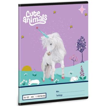 Ars Una: Cute Animals - Unikornis mintás 2. osztályos vonalas füzet A/5 16-32 kép