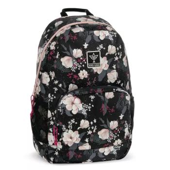 Ars Una: Flowery Black virágos AU-2 iskolatáska, hátizsák 32x46x22cm kép