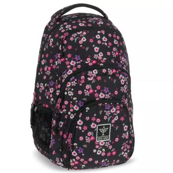 Ars Una: Peald Blossom Black virágos AU-2 iskolatáska, hátizsák 32x46x22cm kép