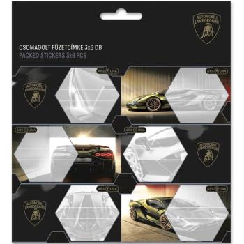 Ars Una: Sárga Lamborghini mintás csomagolt füzetcímke 3x6db-os kép