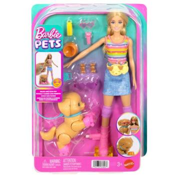 Barbie Kutyasétáltó Görkoris Szett - Szőke Baba - Mattel kép