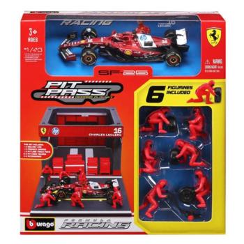 Bburago: F1 versenyautó - Ferrari SF-25 Pit / Charles Leclerc 1/43 kép