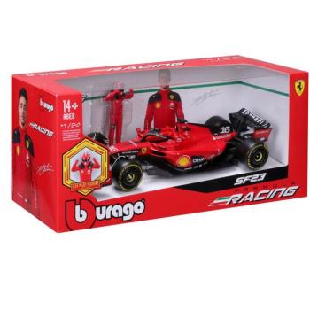 Bburago: Ferrari SF23 F1 versenyautó fém autómodell pilótával 1/24 (Charles Leclerc #16) kép
