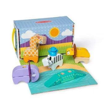 Melissa&Doug: Blockables - Safari állatos fa játékszett - Spin Master kép