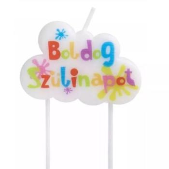 Boldog szülinapot felhőgyertya - 10 cm kép