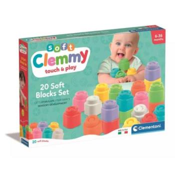Clemmy: Touch & Play puha színes építőkocka 20db-os szett - Clementoni kép