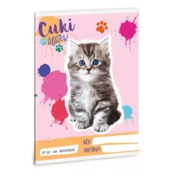 Cute Animals: Perzsa cica mintás négyzethálós füzet - A/5-ös kép