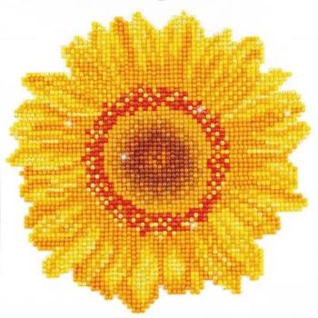 Diamond Dotz: Gyémántszemes kirakó felnőtteknek - Virágzó napraforgó, 20 x 20 cm kép