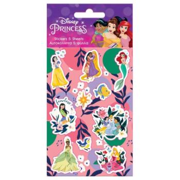 Disney Hercegnők öntapadós matrica szett 8x12cm-es íven 5db kép