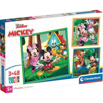 Disney Mickey egér és barátai 3x48db-os Supercolor puzzle - Clementoni kép