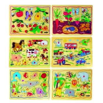 Fa puzzle fogást segítő szegeccsel ellátva - Woodyland kép