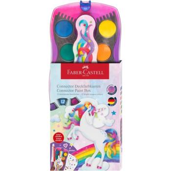 Faber-Castell: Connector 12db-os vízfesték készlet összeilleszthető palettákkal, unikornisos kép