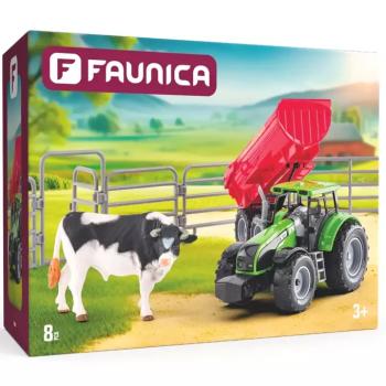 Faunica: Traktor bikával játékszett - Woodyland kép
