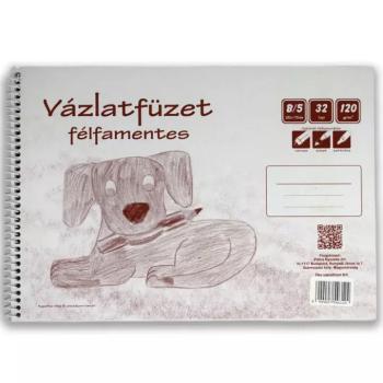 Félfamnetes spirálos vázlatfüzet B/5 32 lapos, 120g kép