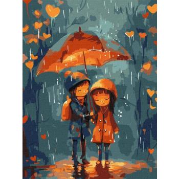 Festés számok szerin - Az esernyő alatt ©art_selena_ua 30 x 40 cm kép