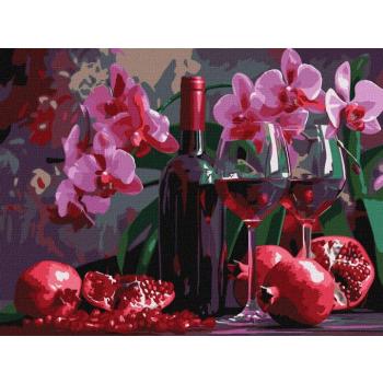 Festés számok szerin - Bor és orchideák ©art_selena_ua 30 x 40 cm kép