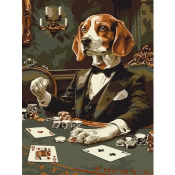 Festés számok szerint - Gambling beagle art_selena_ua 30 x 40 cm kép