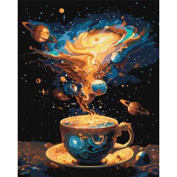 Festés számok szerint - Űrbéli teaparti metál színekkel art_selena_ua 40 x 50 cm kép