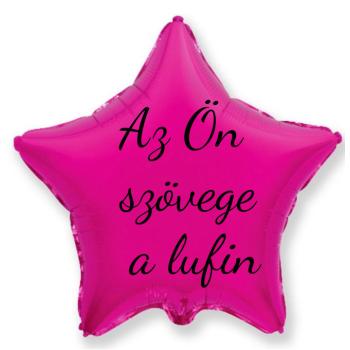Fólia lufi szöveggel - Sötét rózsaszín csillag 45 cm kép