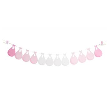 Girland Baby Shower - Gólyák fehér/rózsaszín kép