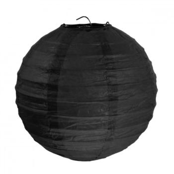 Gömbölyű papír lampion 20 cm Szín: Fekete kép
