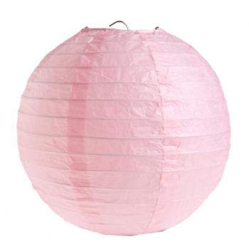 Gömbölyű papír lampion 20 cm Szín: Rószaszín kép