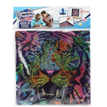 Gyémántszemes kirakó: Tigris gyémántfestő szett 20x20cm kép