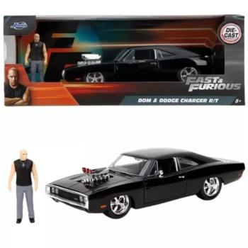 Halálos iramban: 1970 Dodge Charger fém autómodell Dom figurával 1/24 - Simba Toys kép