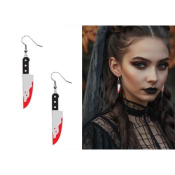 Halloween fülbevalók - Véres kés kép