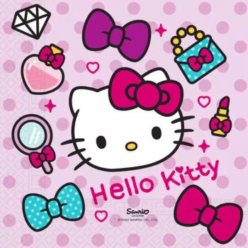 Hello Kitty papírszalvéta szett – 2 rétegű, 33x33 cm, 20db kép