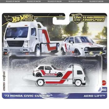 Hot Wheels: Aero Lift Prémium autószállító és 73 Honda Civic Custom kisautó 1/64 - Mattel kép