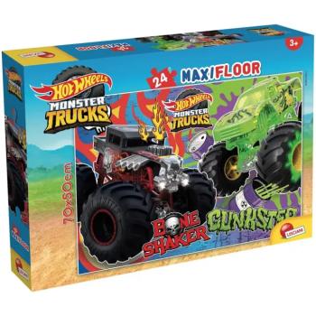 Hot Wheels Monster trucks 24db-os maxi padló puzzle 70x50cm - Lisciani kép