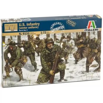 Italeri 1/72 U.S. Infantry WWII. Winter Uniform - téli egyenruhás katona figurák makett kép