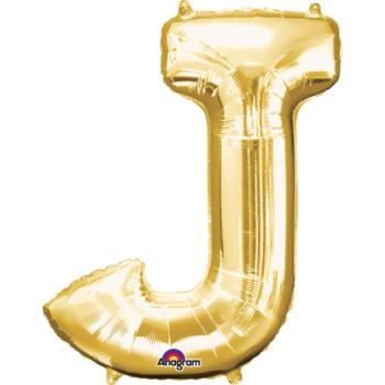 J betű mini fólia lufi 33 cm - arany kép