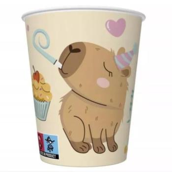 Kapibara mintás papírpohár - 250 ml, 8 db-os kép